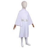 Princess Leia Organa Solo Kids Girls White Dress Suit Cosplay Costume Halloween Carnival Outfit
