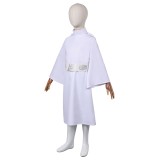 Princess Leia Organa Solo Kids Girls White Dress Suit Cosplay Costume Halloween Carnival Outfit