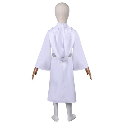 Princess Leia Organa Solo Kids Girls White Dress Suit Cosplay Costume Halloween Carnival Outfit
