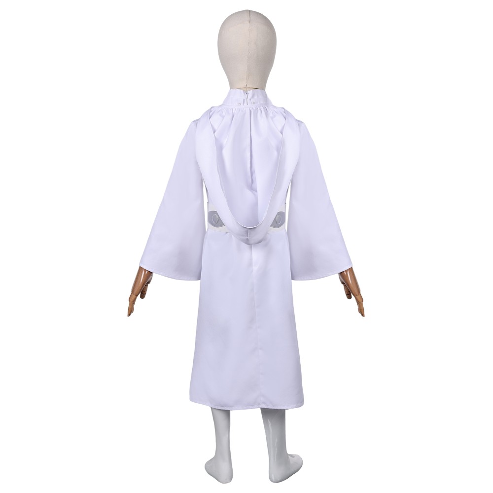 Princess Leia Organa Solo Kids Girls White Dress Suit Cosplay Costume Halloween Carnival Outfit