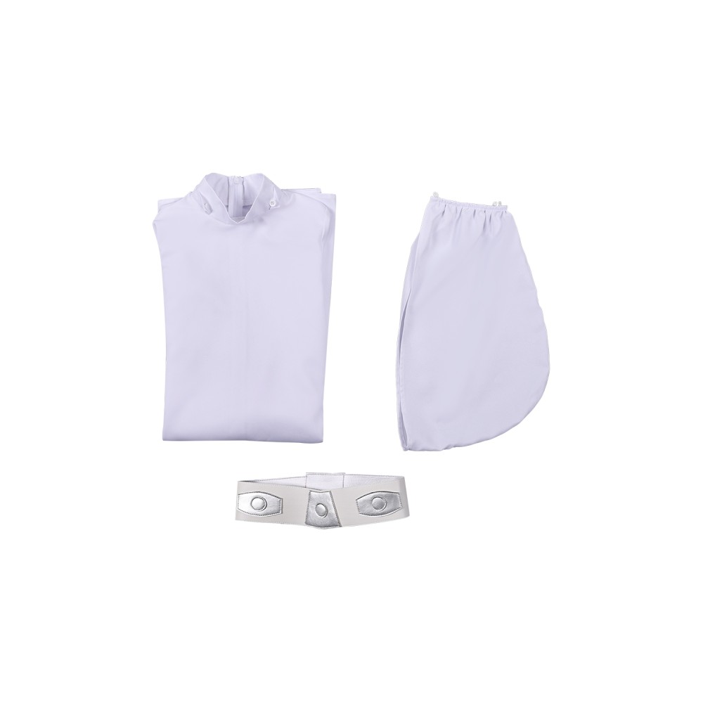 Princess Leia Organa Solo Kids Girls White Dress Suit Cosplay Costume Halloween Carnival Outfit