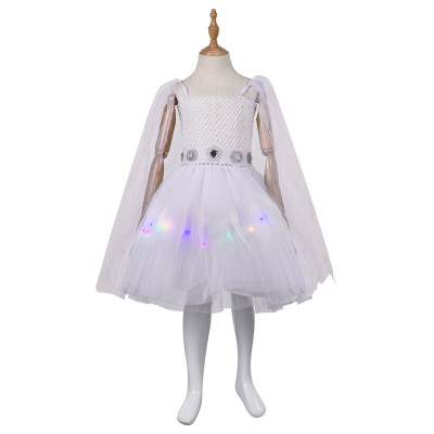 Robe en maille pour filles Princess Leia Organa Solo Costume de Noël Design Original Costume Cosplay Tenue de Carnaval Halloween