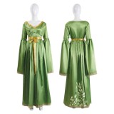 Princess Leia Green Long Sleeves Dress Party Cosplay Costume Halloween Carnival
