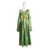 Princess Leia Green Long Sleeves Dress Party Cosplay Costume Halloween Carnival