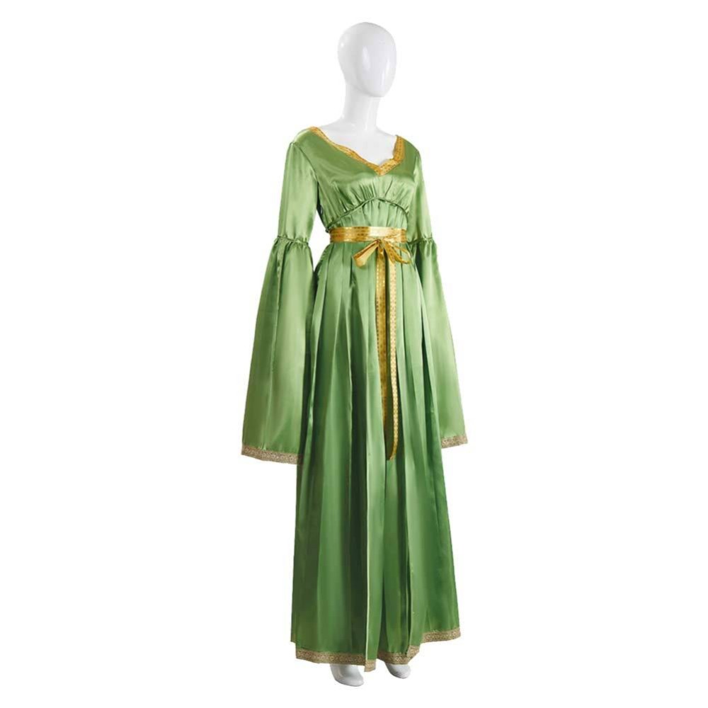 Princess Leia Green Long Sleeves Dress Party Cosplay Costume Halloween Carnival