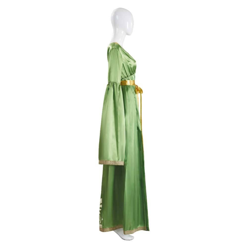 Princess Leia Green Long Sleeves Dress Party Cosplay Costume Halloween Carnival