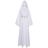 Princess Leia White Dress Suit Cosplay Costume Halloween Carnival Outfit