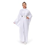 Princess Leia White Dress Suit Cosplay Costume Halloween Carnival Outfit