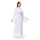 Princess Leia White Dress Suit Cosplay Costume Halloween Carnival Outfit