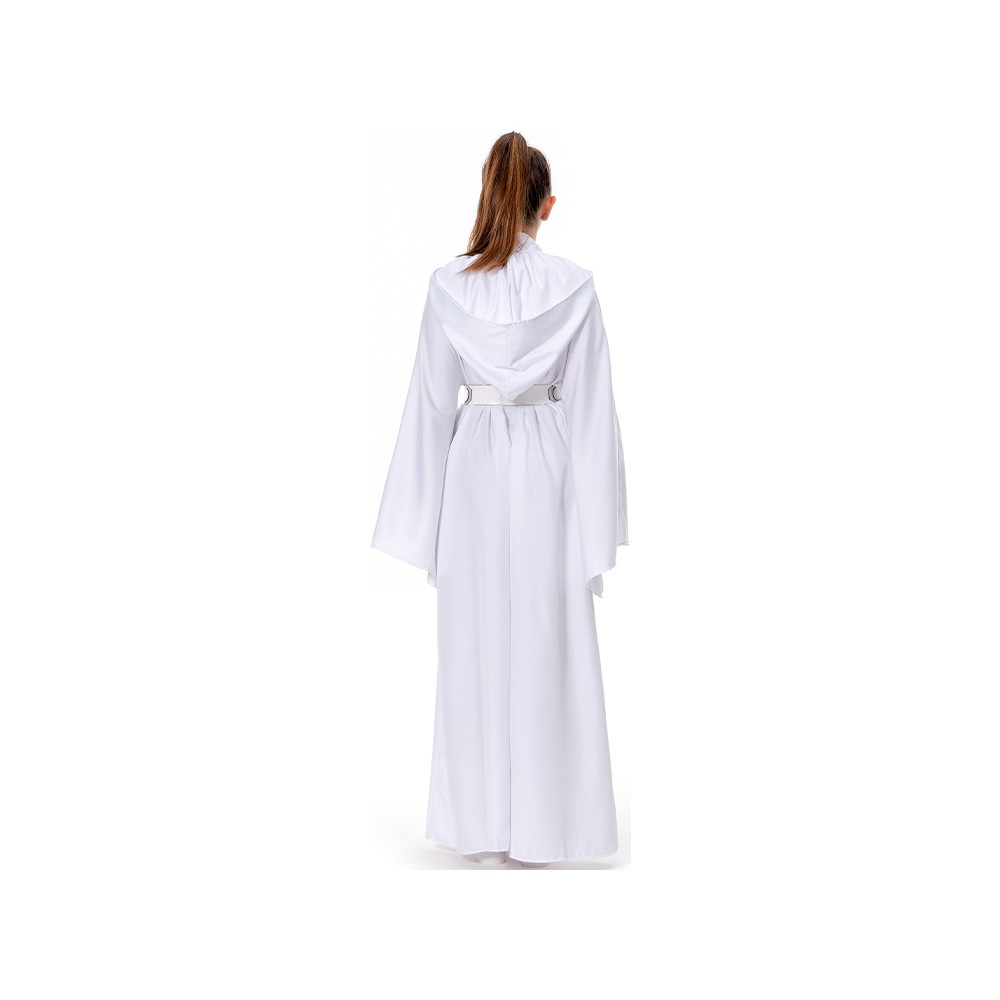 Princess Leia White Dress Suit Cosplay Costume Halloween Carnival Outfit