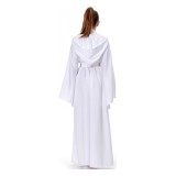 Princess Leia White Dress Suit Cosplay Costume Halloween Carnival Outfit