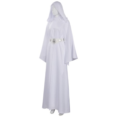 Princess Leia White Dress Suit Cosplay Costume Halloween Carnival Outfit