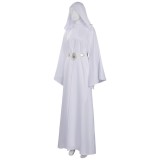 Princess Leia White Dress Suit Cosplay Costume Halloween Carnival Outfit