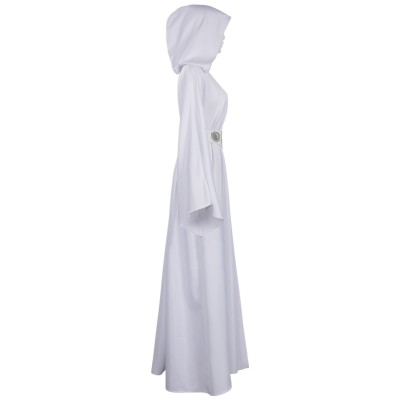 Princess Leia White Dress Suit Cosplay Costume Halloween Carnival Outfit