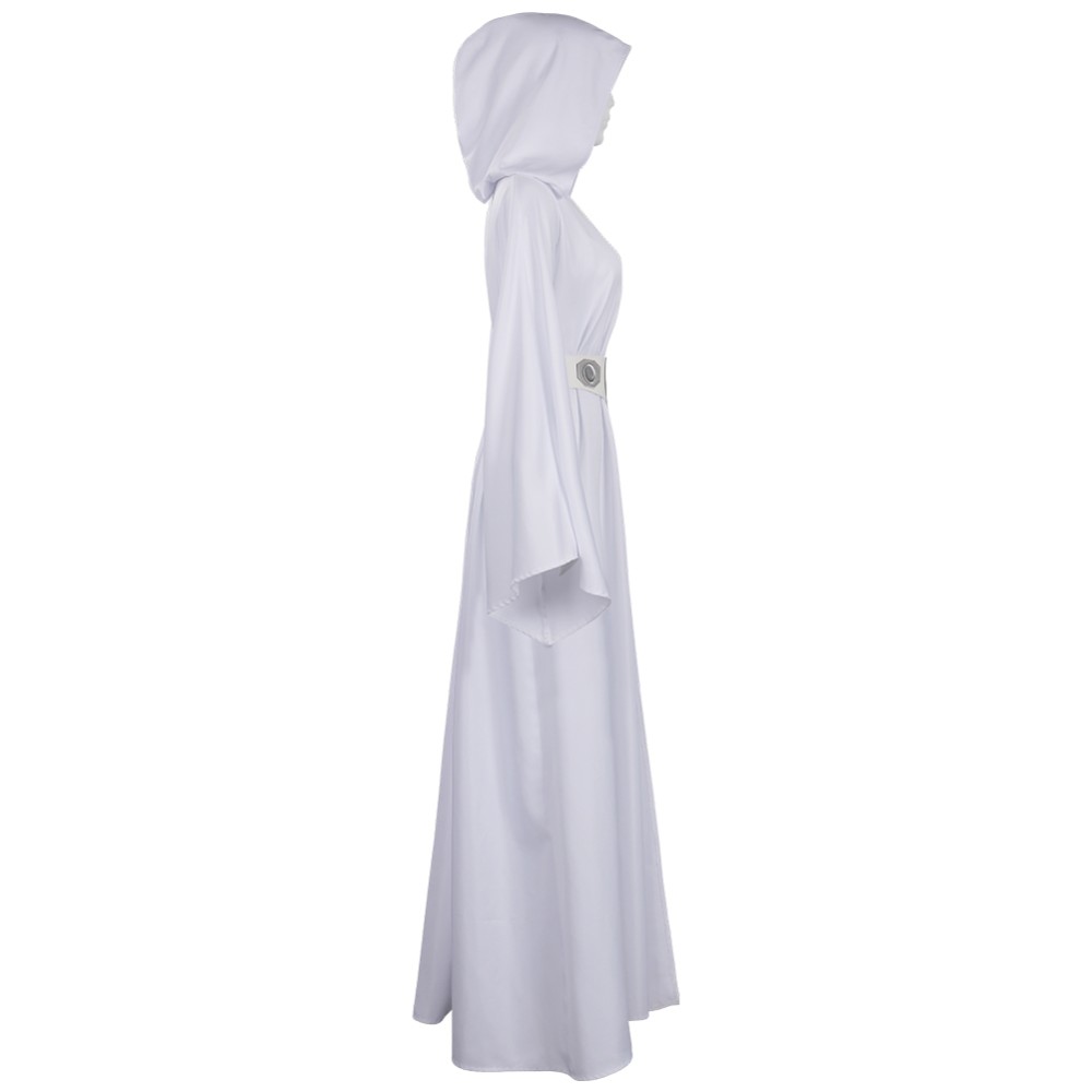 Princess Leia White Dress Suit Cosplay Costume Halloween Carnival Outfit