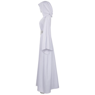 Princess Leia White Dress Suit Cosplay Costume Halloween Carnival Outfit