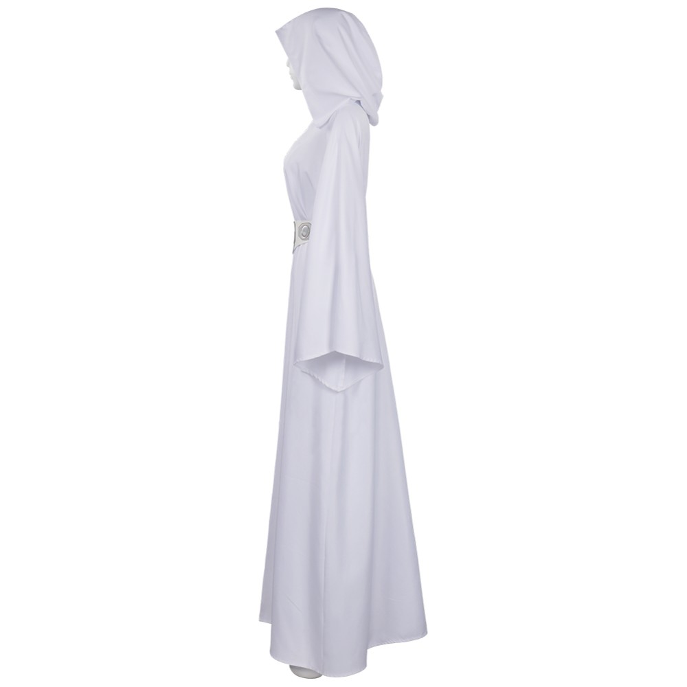 Princess Leia White Dress Suit Cosplay Costume Halloween Carnival Outfit