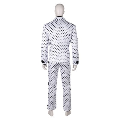 Prince Rogers Nelson Costume de Cosplay Black Dot White Suit des années 90 Tenue pour Halloween Carnaval
