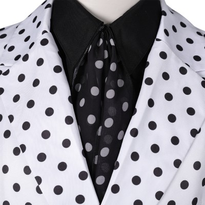 Prince Rogers Nelson Costume de Cosplay Black Dot White Suit des années 90 Tenue pour Halloween Carnaval