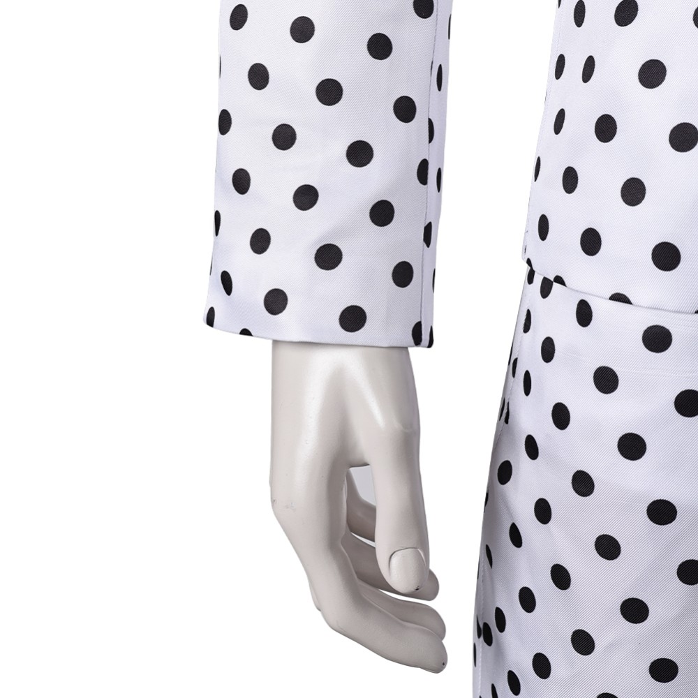 Prince Rogers Nelson Costume de Cosplay Black Dot White Suit des années 90 Tenue pour Halloween Carnaval