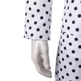 Prince Rogers Nelson Costume de Cosplay Black Dot White Suit des années 90 Tenue pour Halloween Carnaval