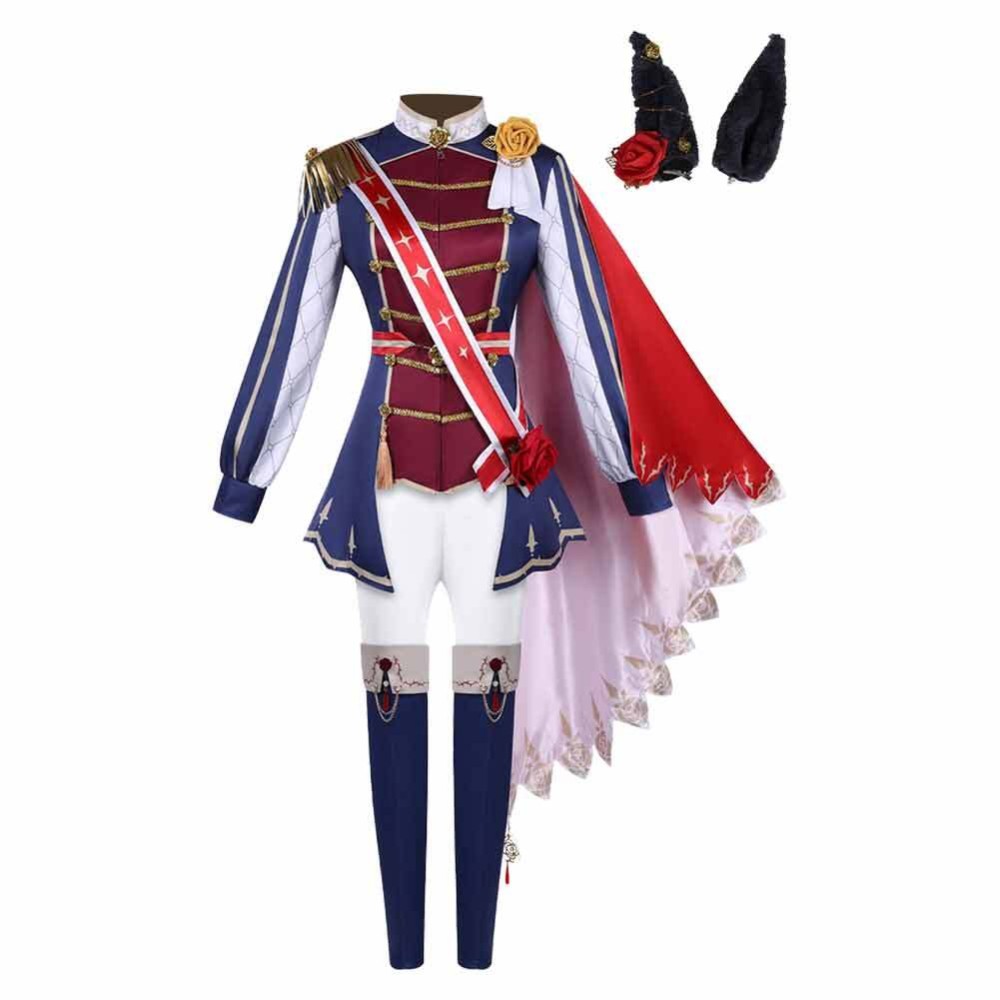 Pretty Derby Rose Kingdom Women Blue Uniform Cosplay Costume Halloween Carnival Outfit