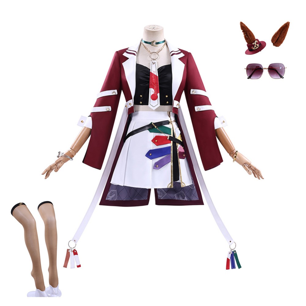 Pretty Derby Forever Young Women Red Cosplay Costume Halloween Carnival Outfit