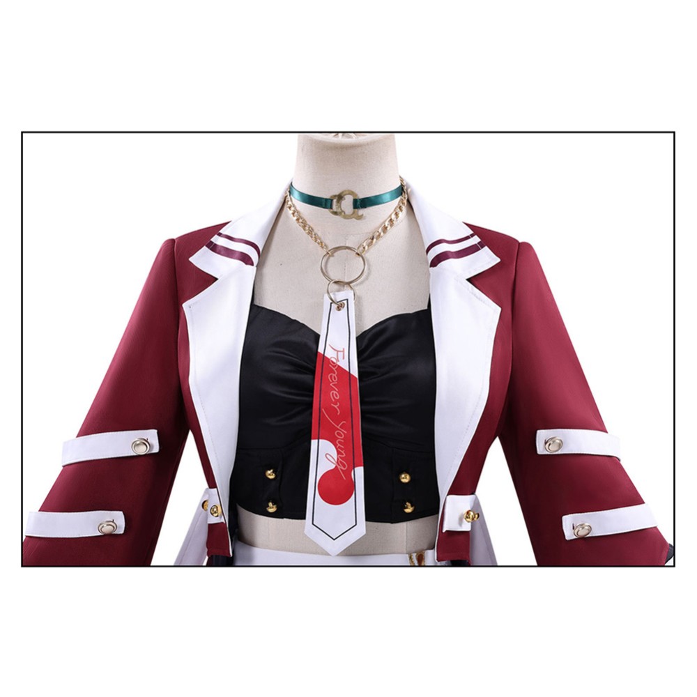 Pretty Derby Forever Young Women Red Cosplay Costume Halloween Carnival Outfit