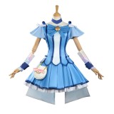 Pretty Cure Reika Aoki Women Blue Dress Cosplay Costume Halloween Carnival Outfit