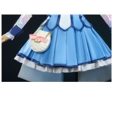 Pretty Cure Reika Aoki Women Blue Dress Cosplay Costume Halloween Carnival Outfit