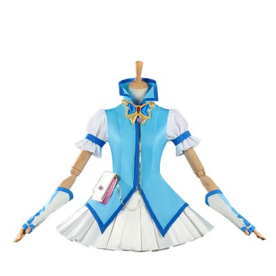 Pretty Cure Karen Minazuki Women Blue Dress Cosplay Costume Halloween Carnival