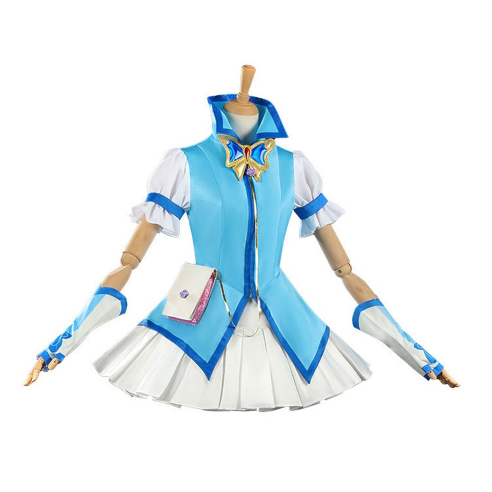 Pretty Cure Karen Minazuki Women Blue Dress Cosplay Costume Halloween Carnival