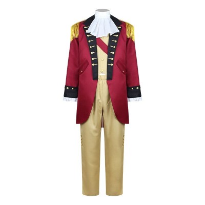 President George Washington Red Cosplay Costume Halloween Carnival Outfit