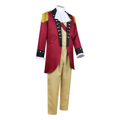 President George Washington Red Cosplay Costume Halloween Carnival Outfit
