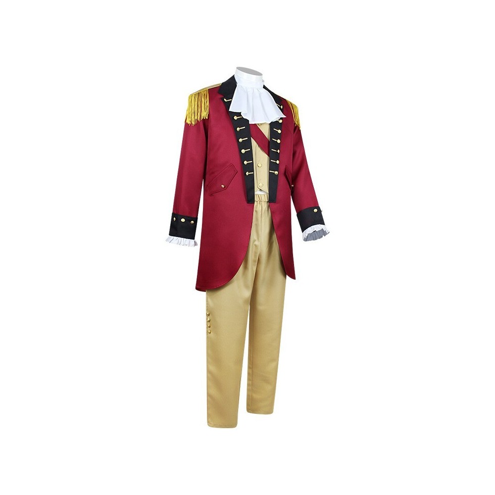 President George Washington Red Cosplay Costume Halloween Carnival Outfit
