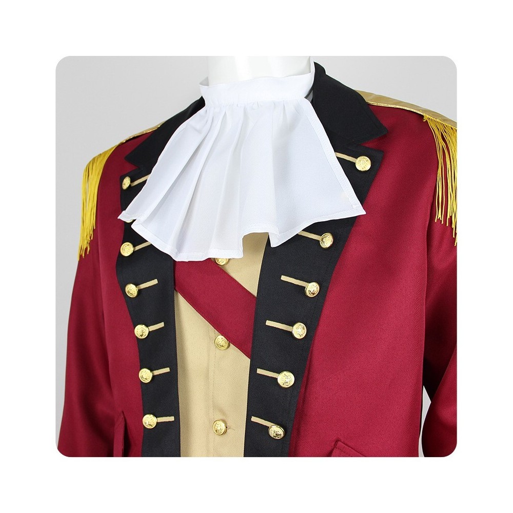 President George Washington Red Cosplay Costume Halloween Carnival Outfit