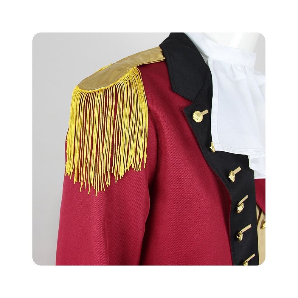 President George Washington Red Cosplay Costume Halloween Carnival Outfit