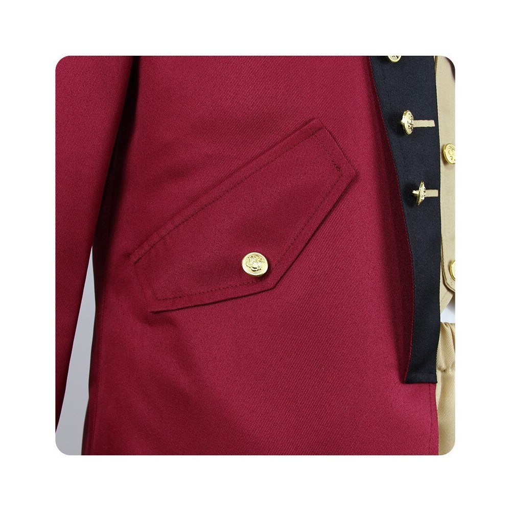 President George Washington Red Cosplay Costume Halloween Carnival Outfit