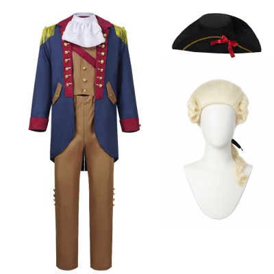 President George Washington Blue Cosplay Costume Halloween Carnival Outfit