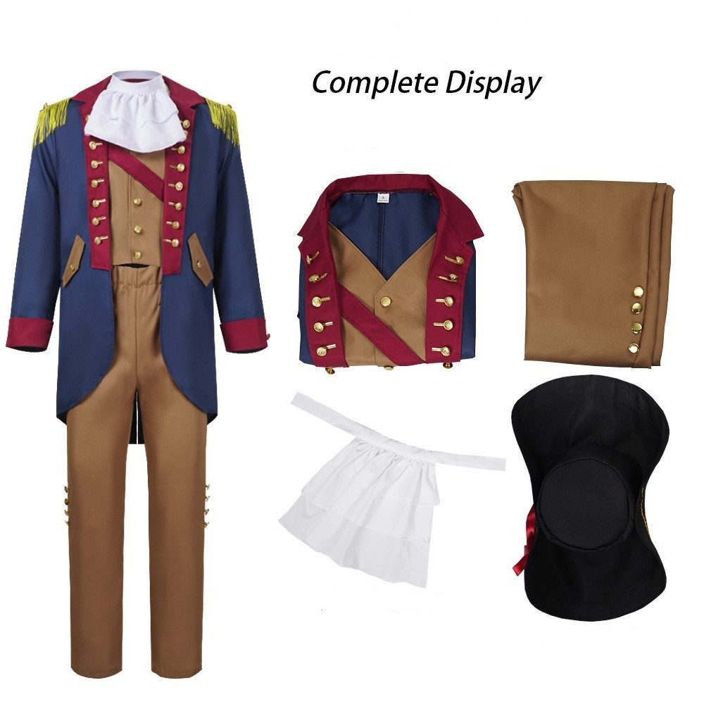 President George Washington Blue Cosplay Costume Halloween Carnival Outfit