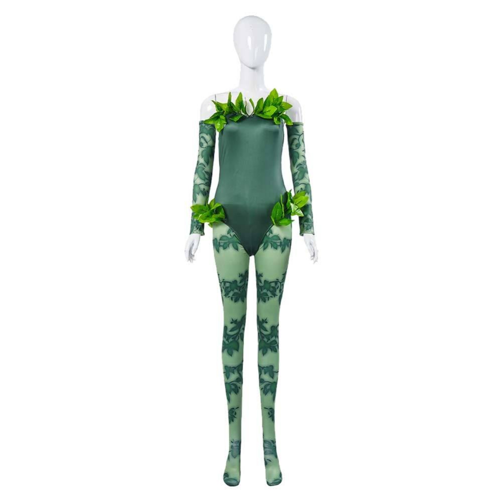 Costume de cosplay Poison Ivy pour femmes, combinaison verte, tenue de carnaval d'Halloween