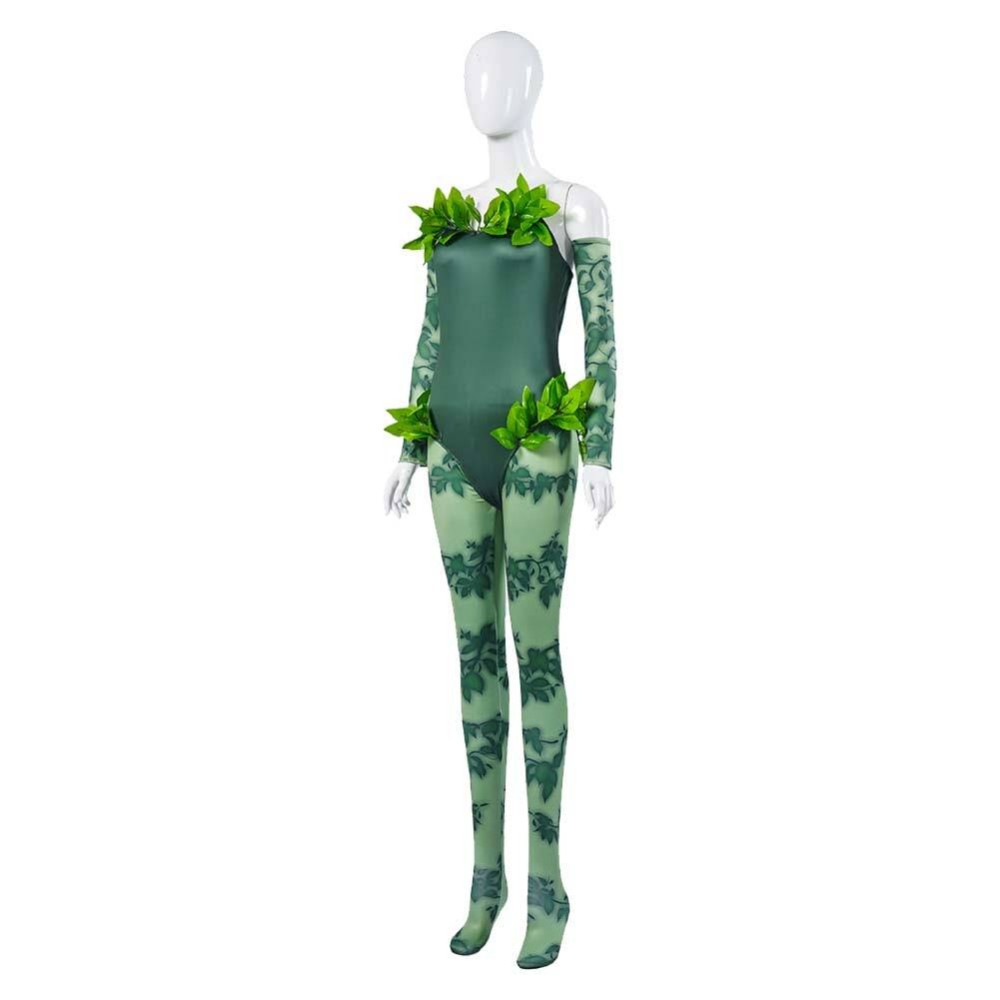Costume de cosplay Poison Ivy pour femmes, combinaison verte, tenue de carnaval d'Halloween