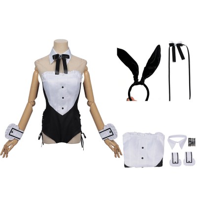 Jouer à des jeux de mort pour mettre de la nourriture sur la table Costume de cosplay de Yuuki Sorimachi Bunny Girl Carnaval d'Halloween