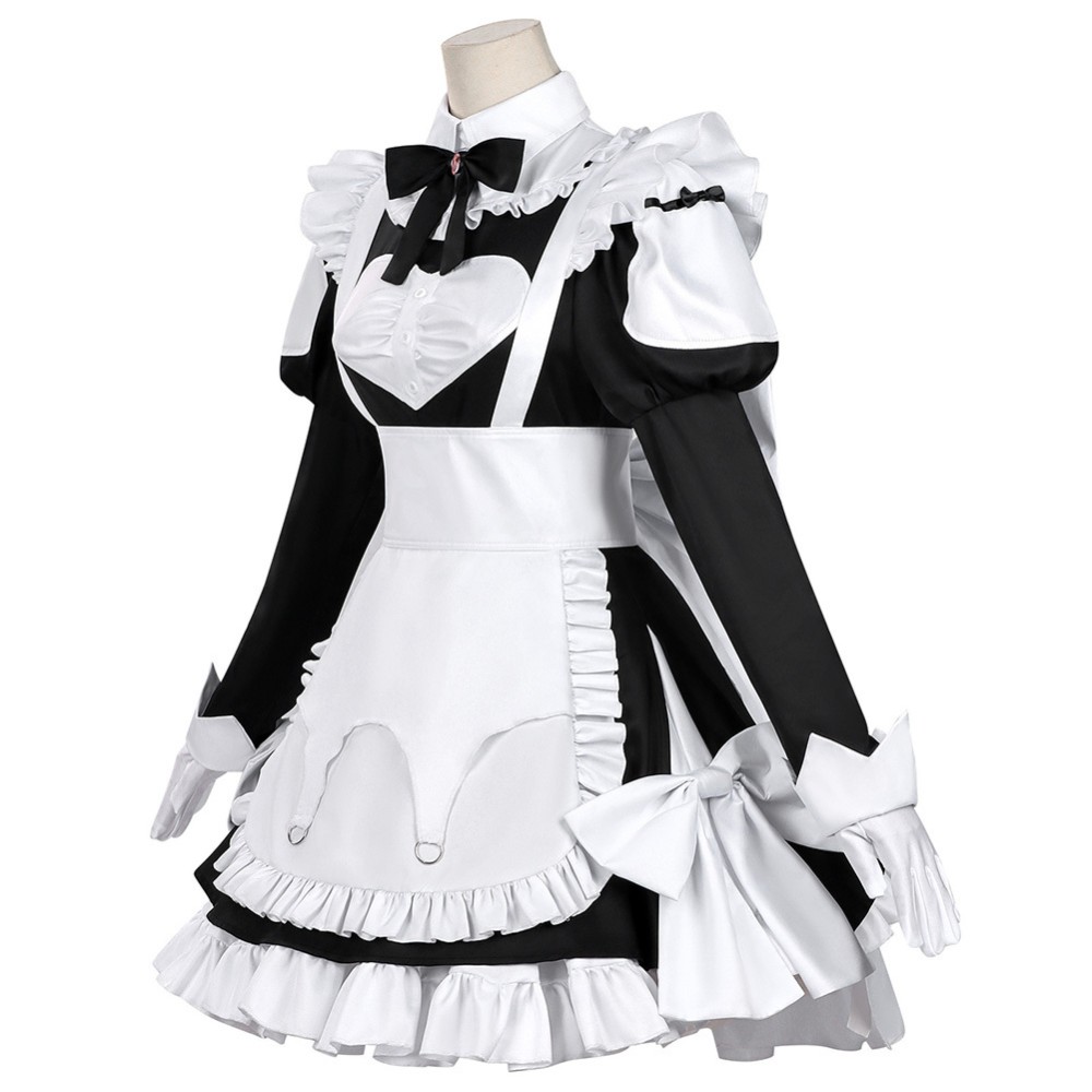 Jouer à des jeux de mort pour mettre de la nourriture sur la table Robe de servante pour femmes Momono Costume de cosplay Halloween Carnaval