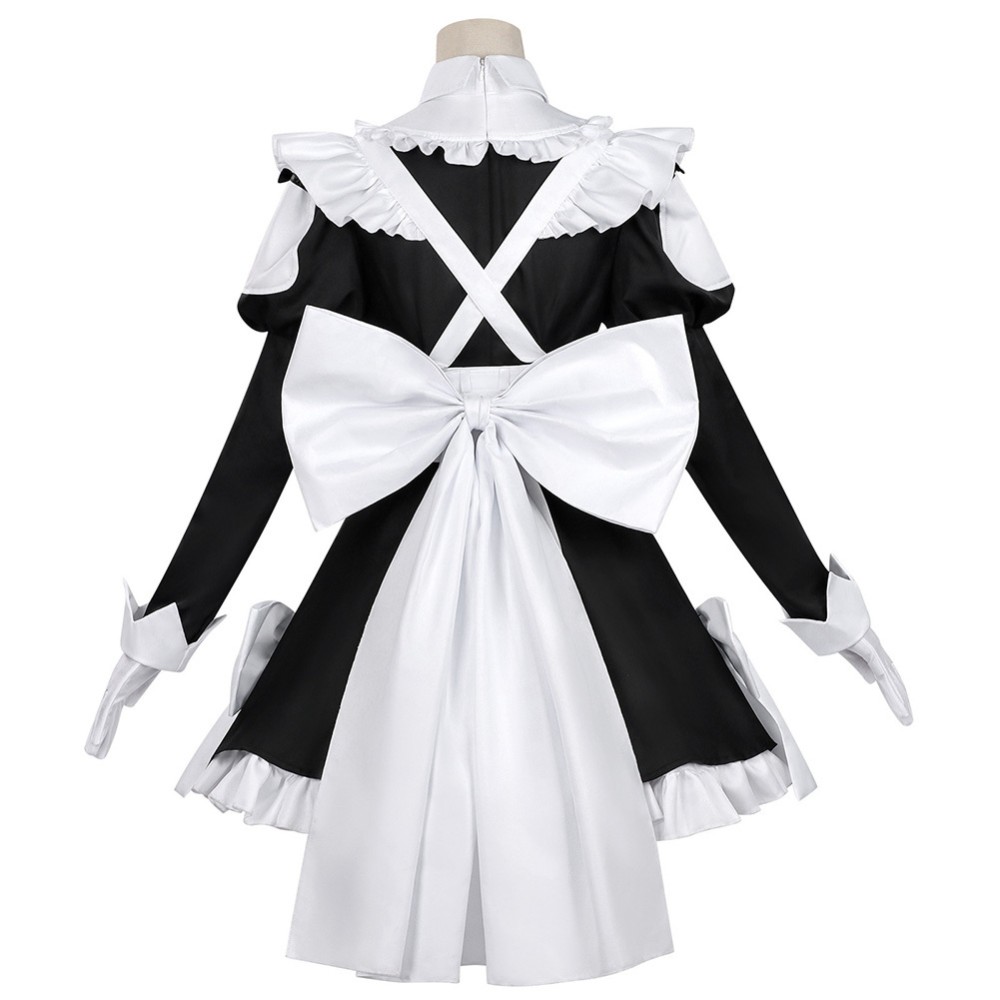 Jouer à des jeux de mort pour mettre de la nourriture sur la table Robe de servante pour femmes Momono Costume de cosplay Halloween Carnaval