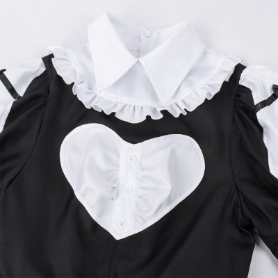 Jouer à des jeux de mort pour mettre de la nourriture sur la table Robe de servante pour femmes Momono Costume de cosplay Halloween Carnaval