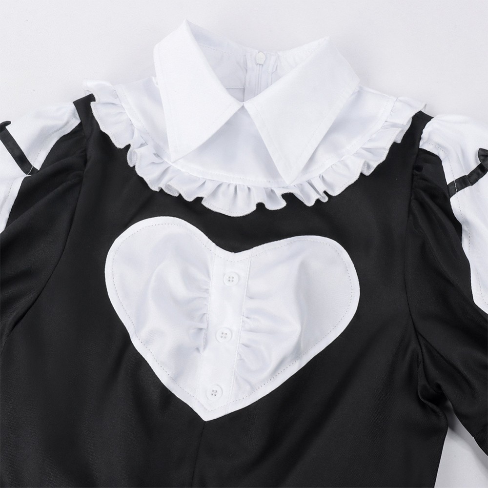 Jouer à des jeux de mort pour mettre de la nourriture sur la table Robe de servante pour femmes Momono Costume de cosplay Halloween Carnaval