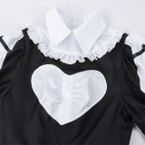 Jouer à des jeux de mort pour mettre de la nourriture sur la table Robe de servante pour femmes Momono Costume de cosplay Halloween Carnaval