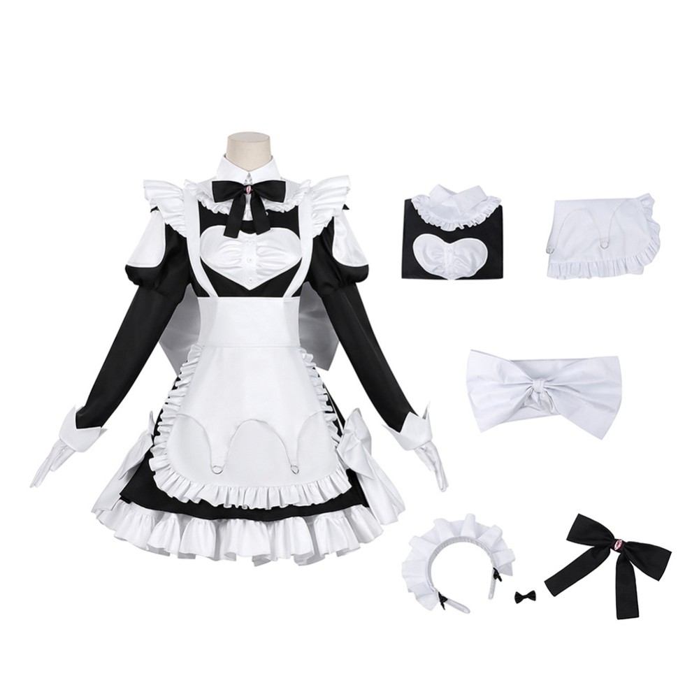 Jouer à des jeux de mort pour mettre de la nourriture sur la table Robe de servante pour femmes Momono Costume de cosplay Halloween Carnaval