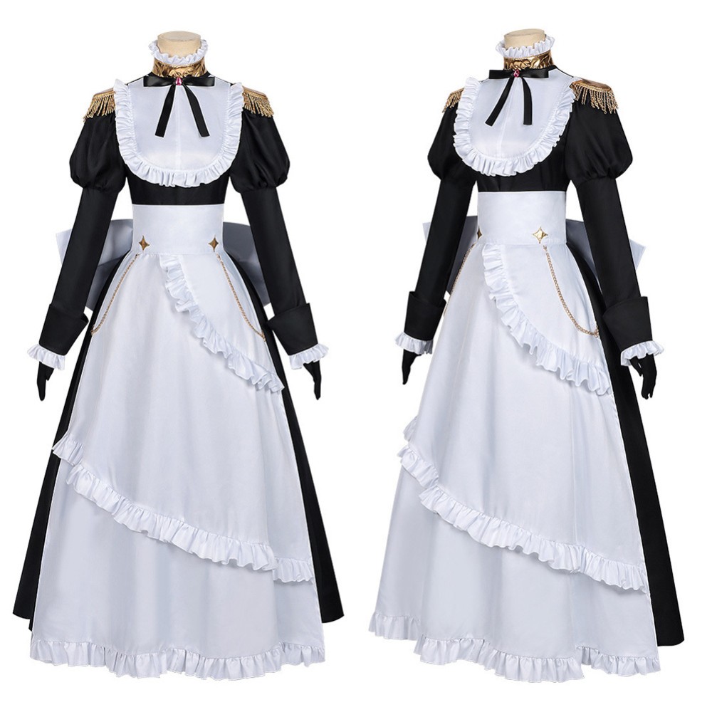 Playing Death Games to Put Food on the Table Benya Women Maid Dress Cosplay Costume Halloween Carnival Outfit